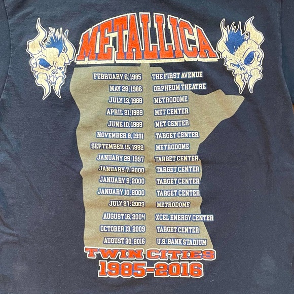 Metallica Minneapolis, Saint Paul, Minnesota Twins Concert T-Shirt, Medium, Navy - Picture 5 of 9